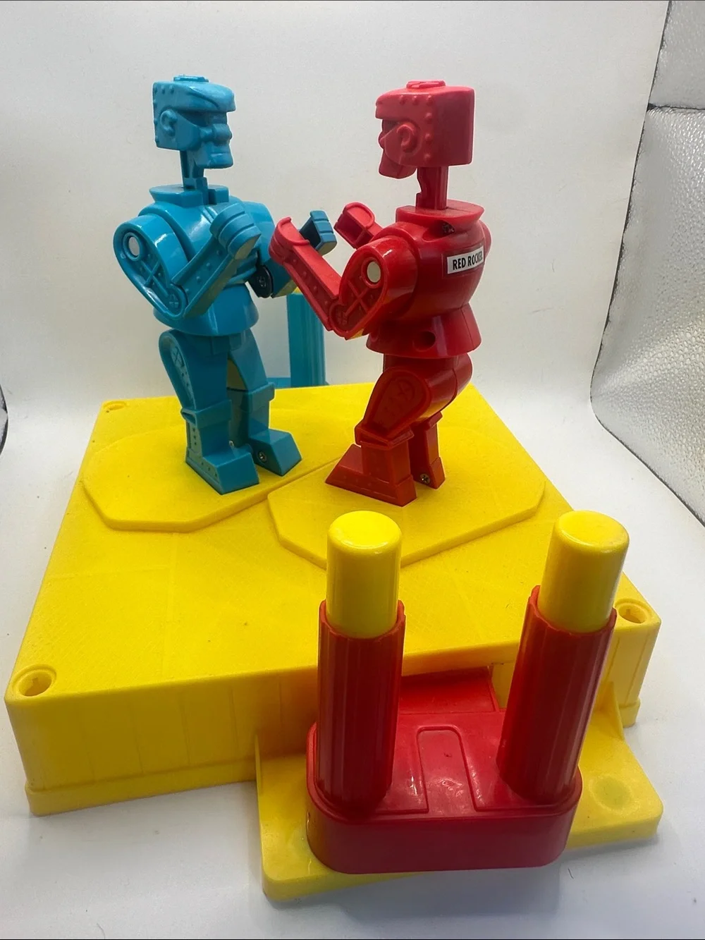 Mattel Rock 'Em Sock 'Em Robots Boxing Game - Blue & Red with Yellow Ring